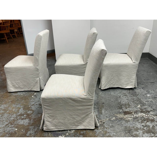 Crate & Barrel Crate & Barrel Addison Slipcovered Dining Chairs, Set of Four For Sale - Image 4 of 12