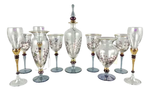 Vintage Wine Champagne Glasses, Vases and Decanter from Nagel, Germany, 1980s, Set of 18
