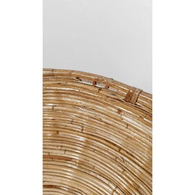 Wood Two-Tier Plant Stand in Bamboo, Cane & Rattan in the style of Vivai Del Sud Style, Italy, 1960s For Sale - Image 7 of 16