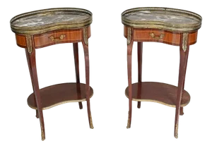 French Bedside Tables Kidney Bean, 1930, Set of 2