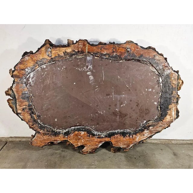 Mid-Century Burlwood Live Edge Wall Mirror For Sale - Image 12 of 12