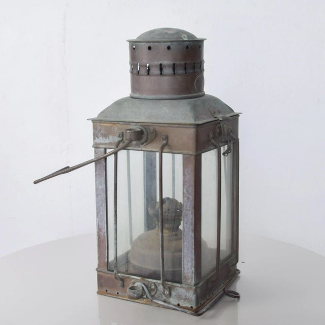 Brass 1960s Neptune N R Industrial Brass Ship Lantern For Sale - Image 8 of 8
