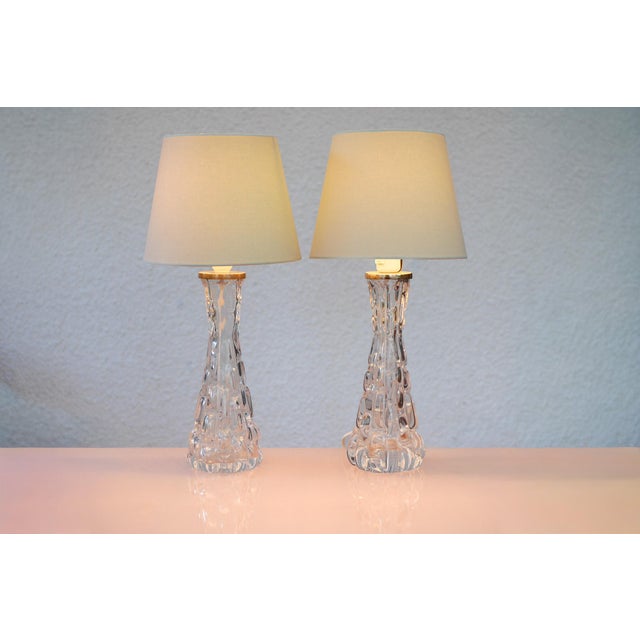 Crystal Glass Table Lamps by Carl Fagerlund for Orrefors, Sweden, Set of 2 For Sale - Image 13 of 13