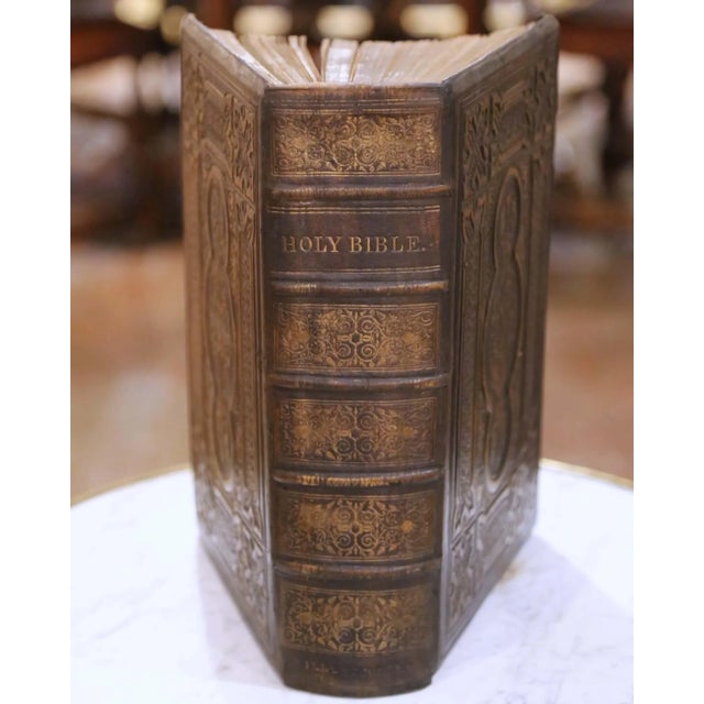19th Century English Victorian Illustrated National Family Bible With Gilt Pages For Sale In Dallas - Image 6 of 11