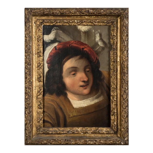 The Knight - Original Oil on Board by Pietro della Vecchia - 17th Century 17th Century For Sale