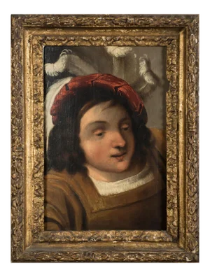 The Knight - Original Oil on Board by Pietro della Vecchia - 17th Century 17th Century