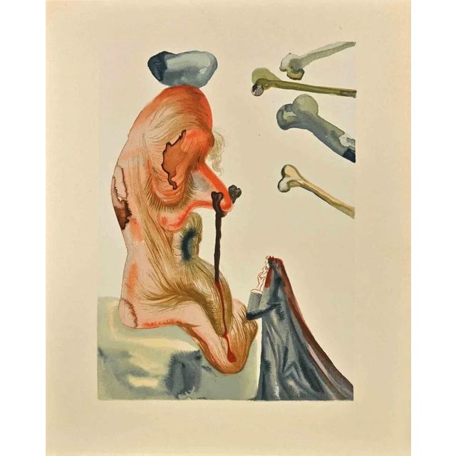 Modern Salvador Dali, The Divine Comedy: The Fraudulents, Plate 20, Hell, Woodcut, 1963 For Sale - Image 3 of 3