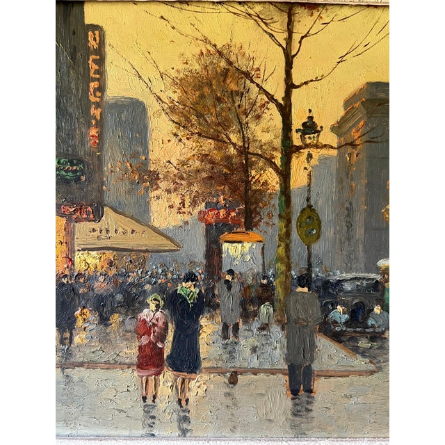1930s Oil on canvas depicting a view of Paris in the Montparnasse setting by Audry For Sale - Image 6 of 11