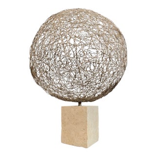 Large One-of-Kind Vintage Wire Sphere Sculpture by Scott Donadio 21” Round X 16” High For Sale