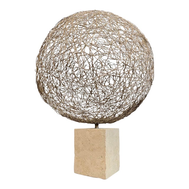 Large One-of-Kind Vintage Wire Sphere Sculpture by ScottDonadio (21”) For Sale