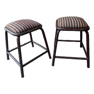 Mid 20th Century Pair of Industrial Stools From Portugal For Sale