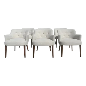 Set of 6 Dining Chairs by Robinson-Johnson 1956, Fabric, Leather, Walnut