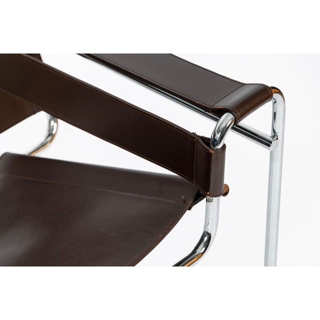 Pair of Mid Century Brown Wassily Chairs by Marcel Breuer for Stendig, 1960s, Labeled For Sale - Image 13 of 18
