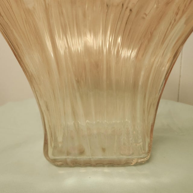 Murano Murano Amber Art Glass Vase Italy For Sale - Image 4 of 8