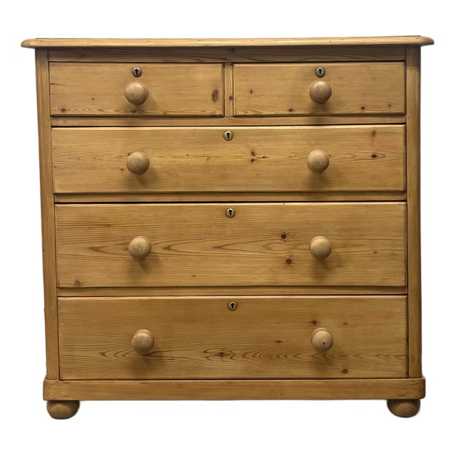 Antique English Pine Chest of Drawers For Sale