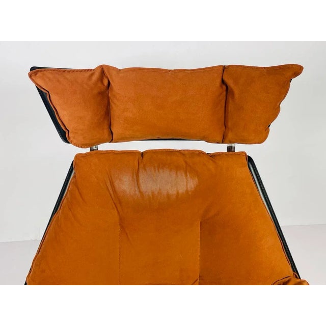 Wood Vintage Chair & Ottoman Made in Italy by Giorgio Saporiti For Sale - Image 7 of 12