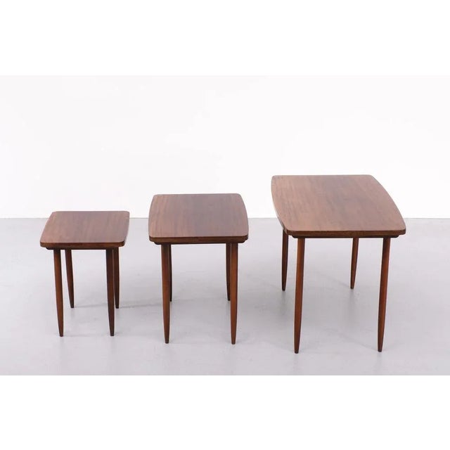 Wood Nesting Tables Mimi Fortuna, Holland, 1968, Set of 3 For Sale - Image 7 of 12