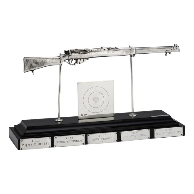 Antique English Silver Rifle Shooting Trophy, London, 1915 For Sale
