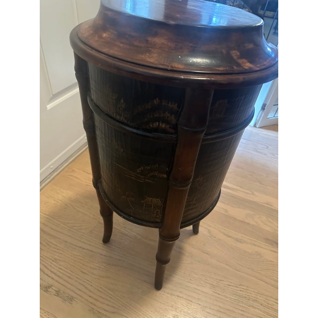 Ethan Allen Chinoiserie Drum Table For Sale In Portland, OR - Image 6 of 8