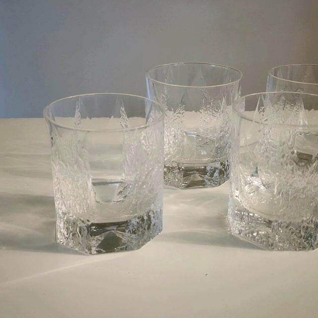 1970s 1970s Shot Glasses Iittala Timo Sarpaneva Kalinka Brutalist Rock Crystal - Set of 6 For Sale - Image 5 of 17