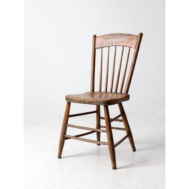 Antique Primitive Farmhouse Chair For Sale - Image 6 of 11