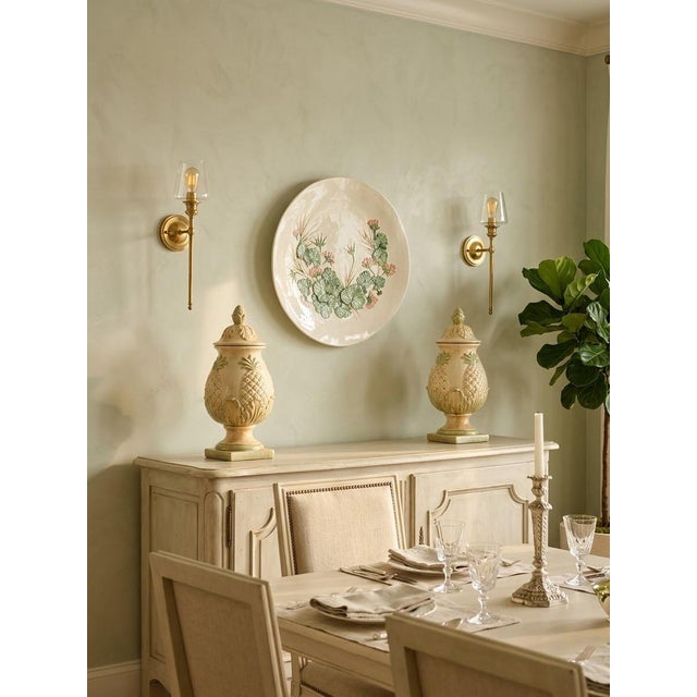Vintage 3d Raised Geranium Botanical Ceramic Wall Platter For Sale - Image 12 of 12