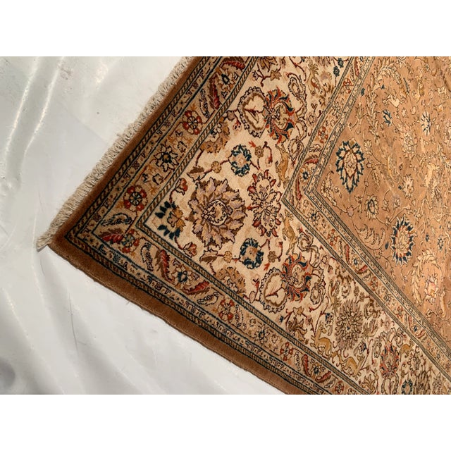 Light Brown Fine Hand Knotted Vintage Tabriz 9'9'' X 12'8'' For Sale - Image 4 of 7