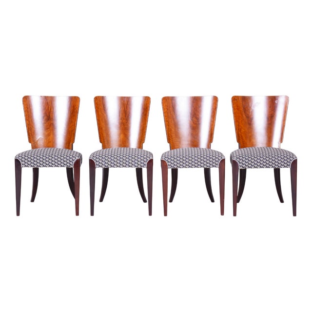 Art Deco Chairs in Beech attributed to Jindřich Halabala for Up Závody, Czechia, 1930s, Set of 4 For Sale