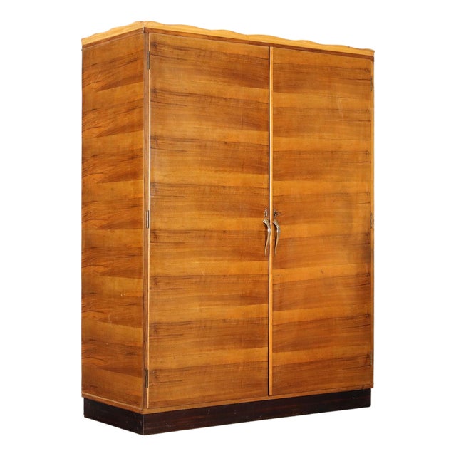 Wardrobe Cabinet in Wood, 1940s For Sale