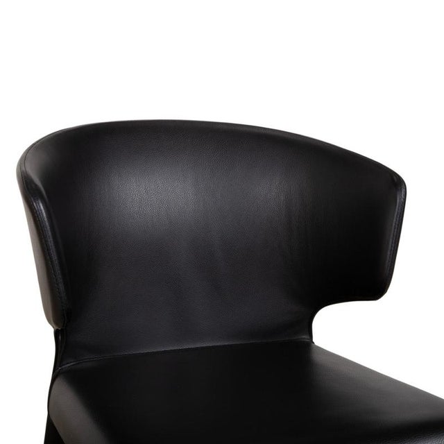 Animal Skin Hola Leather Chairs in Black from Cassina, Set of 8 For Sale - Image 7 of 14