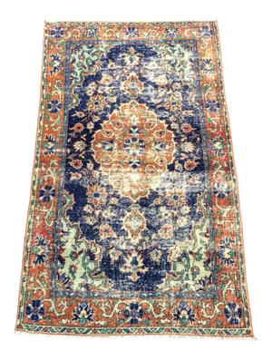 Vintage Faded Turkish Oushak Rug