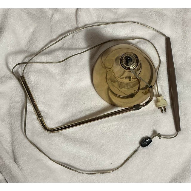Telescopic Arm Wall Lamp With Brass Metal Shade Attributed to Gunnel Nyman, MCM 1950s For Sale - Image 12 of 12