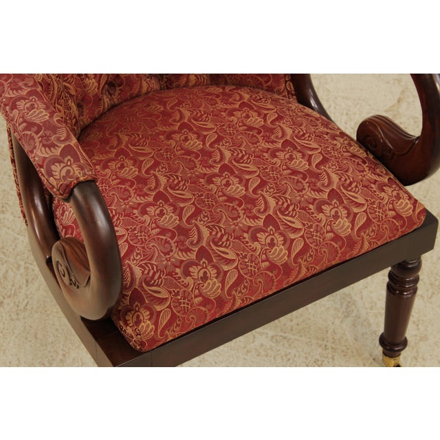 Brown Hancock & Moore Regency Mahogany Upholstered Chair For Sale - Image 8 of 15