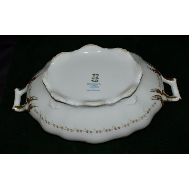 Antique Wm Guerin Limoges Covered Soup Tureen Serving Dish Pink Roses Gold Trim For Sale - Image 14 of 18