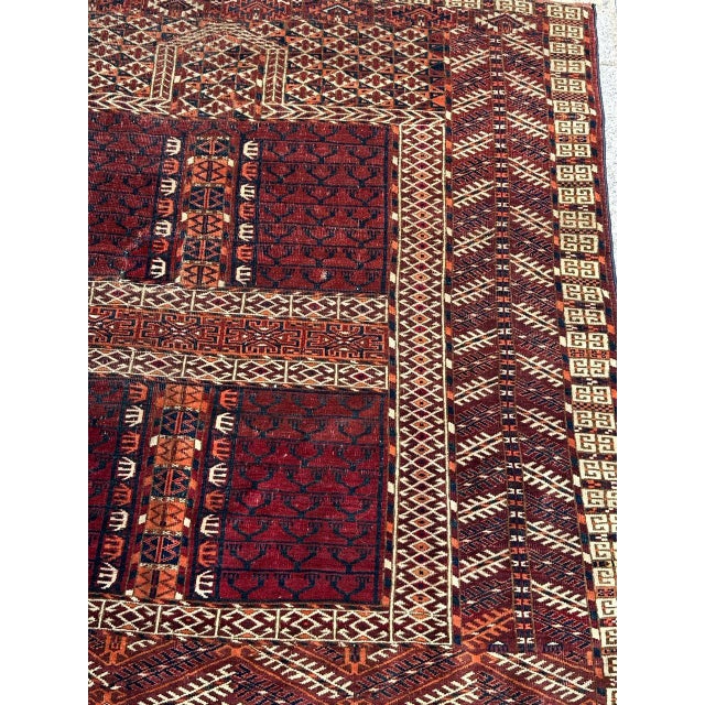Antique Turkmen Hachlou Square Rug, 1890s For Sale - Image 3 of 18