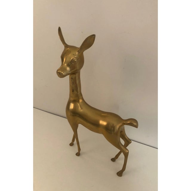 Brass Doe Sculpture, French, Circa 1970 For Sale - Image 10 of 11