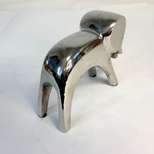 1980s 1980s Vintage Danish Boho Chic Abstract Dansk Metal Elephant Sculpture For Sale - Image 5 of 7