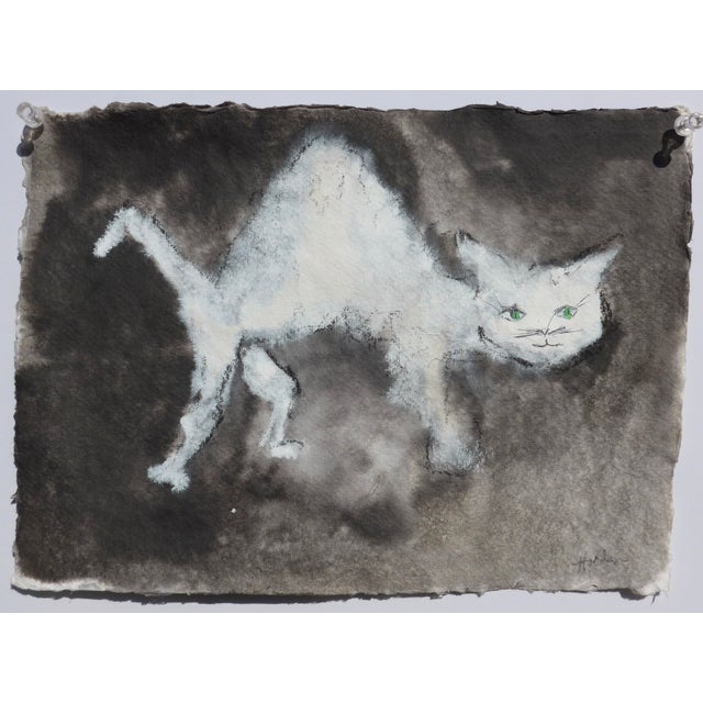 Contemporary Martha Holden Framed "Kitty" Contemporary Abstract Ink Drawing For Sale - Image 3 of 6