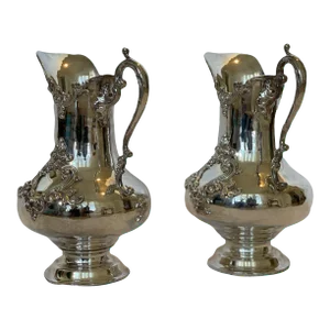 Silver Plate 1930 Carafes - a Pair