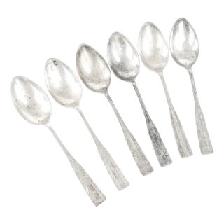 Art Deco Brass Spoons, 1950s, Set of 6 For Sale