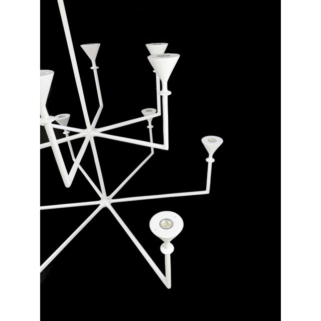 White Bourgeois Boheme Atelier Plaster of Paris Uplight Chandelier, Vincennes Royal For Sale - Image 8 of 10