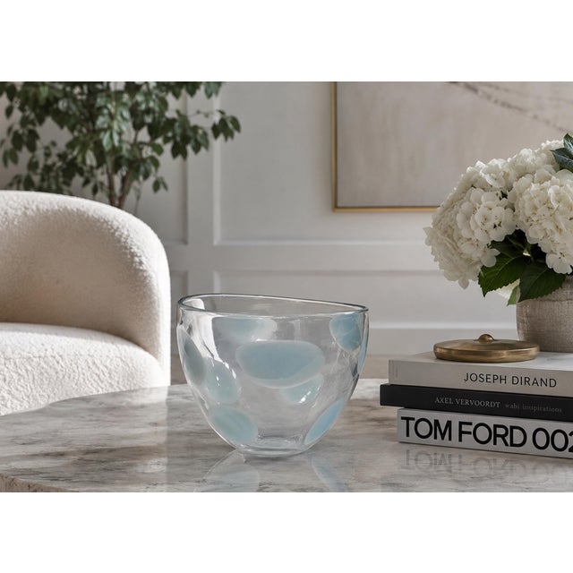 A sculptural handblown art glass bowl designed by acclaimed American glass artist Jeff Zimmerman for Tiffany & Co. The...