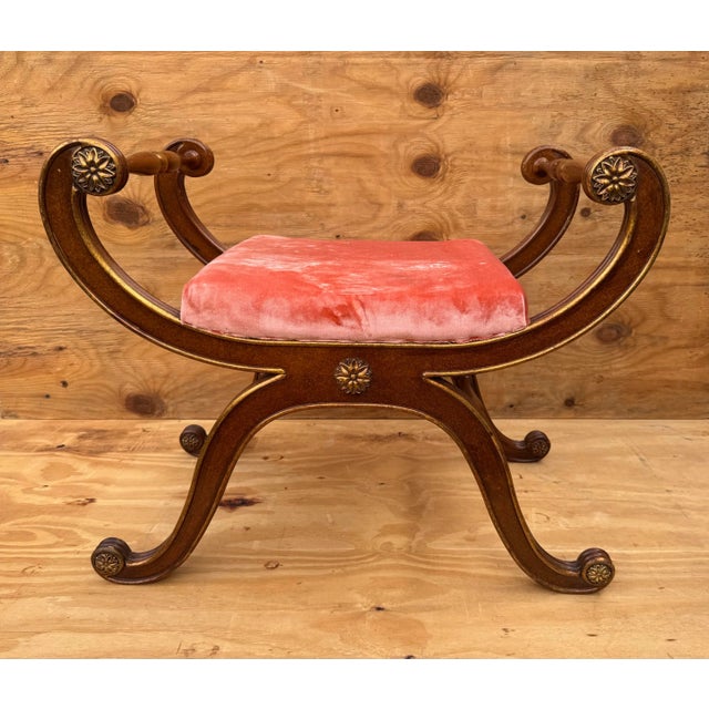 Late 20th Century Late 20th Century Designer Galimberti Lino Regency Curule Bench For Sale - Image 5 of 12