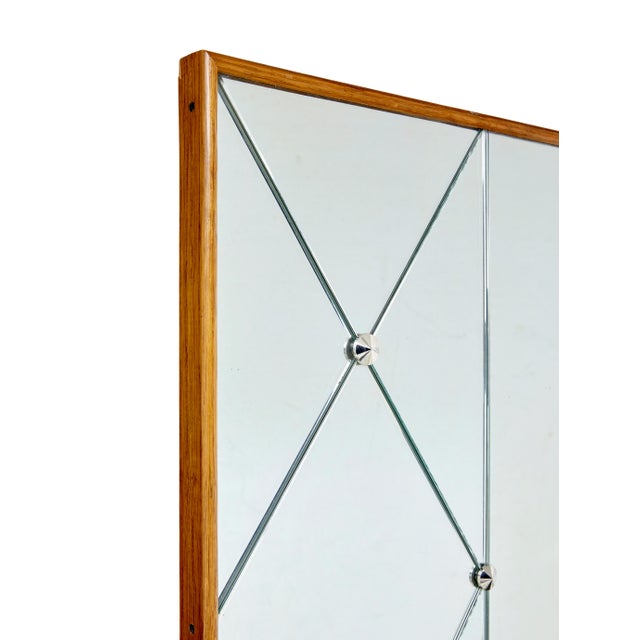 Mid-Century Modern Mid-Century Modern Swedish Harlequin Wall Mirror from AA.Kval, 1950 For Sale - Image 3 of 4