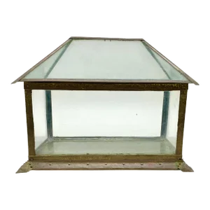 Antique Arts & Crafts Copper and Glass Terrarium