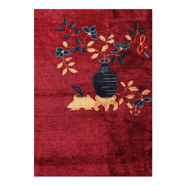 Chinese Deco Rug, Here is an exciting and appealing antique Oriental carpet – an antique Art Deco rug that was designed...
