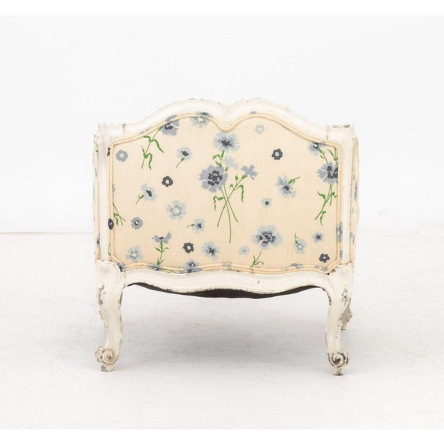 White Louis XV Style Floral Upholstered Child's Bergere For Sale - Image 8 of 8