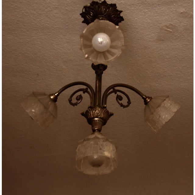 1930s French Art Deco Ceiling Lamp, 1930s For Sale - Image 5 of 13
