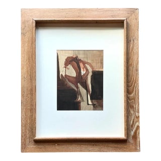 Vintage Framed Abstract Figurative Painting For Sale