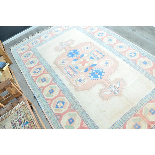 Textile 1960s Vintage Hand Knotted Wool Area Rug For Sale - Image 7 of 11